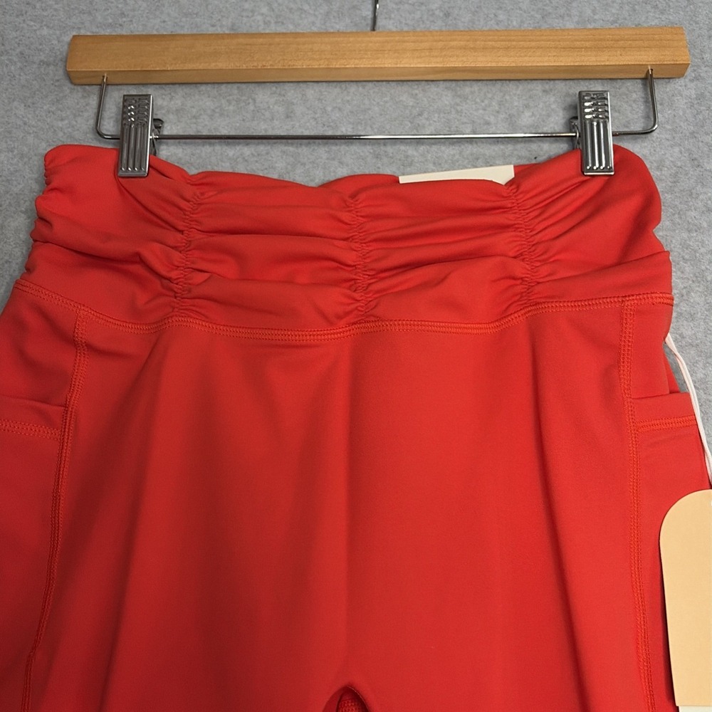 Blogilates Ruched Waist Leggings in Red High Waisted Side Pockets - XL - Picture 3 of 9